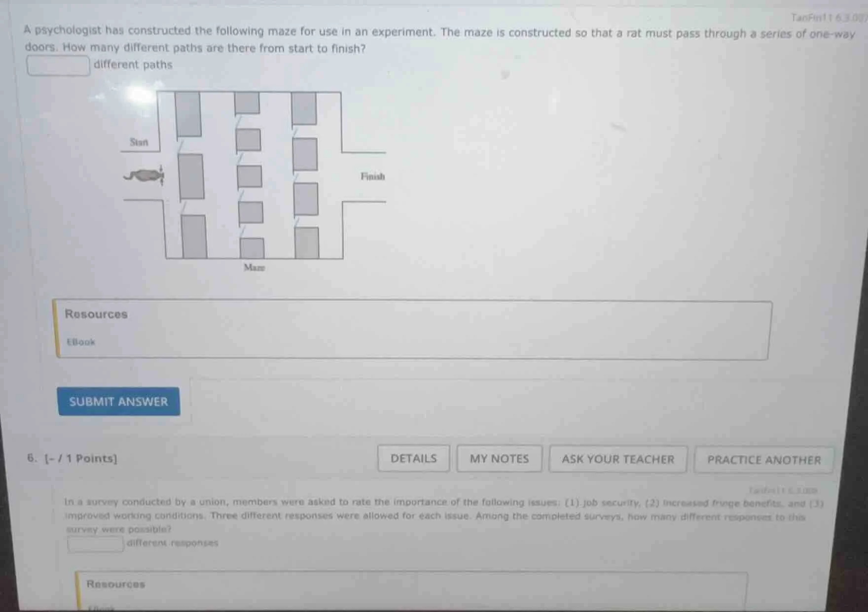 a psychologist has constructed the following maze for use in an experim…