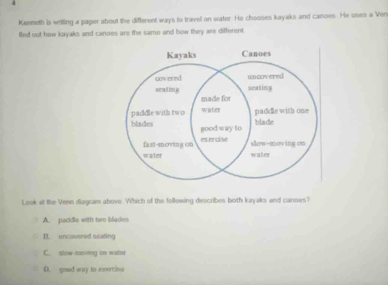 kenneth is writing a paper about the different ways to travel on water.…