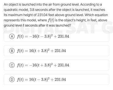 an object is launched into the air from ground level. according to a qu…