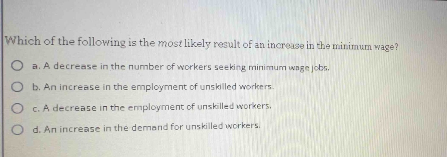 which of the following is the most likely result of an increase in the …