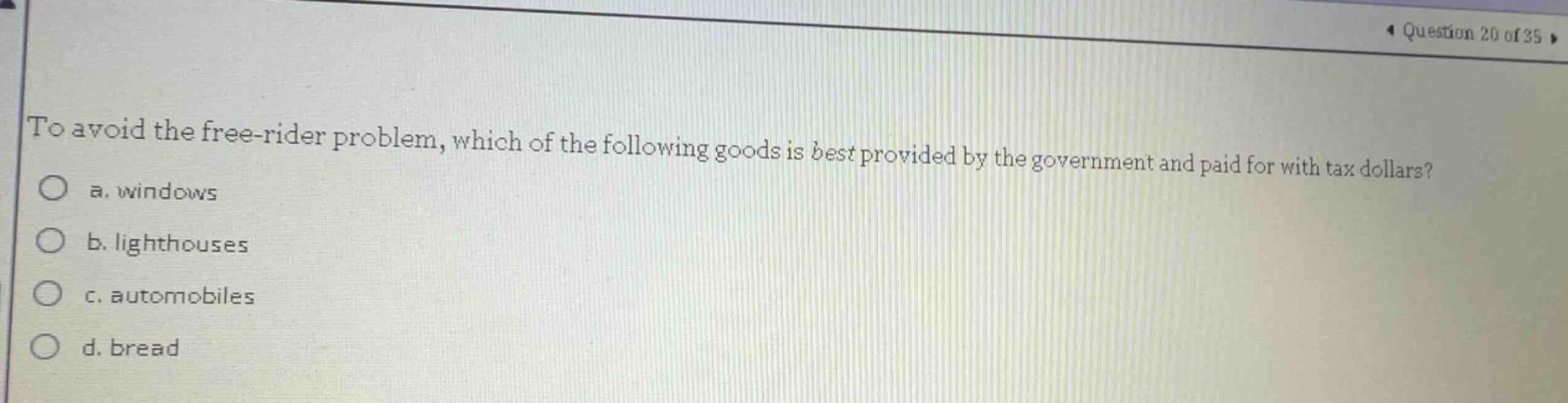 to avoid the free - rider problem, which of the following goods is best…