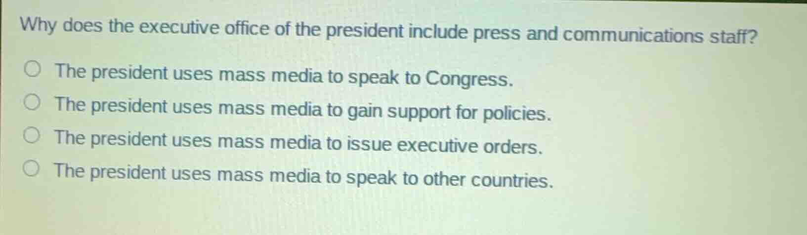 why does the executive office of the president include press and commun…
