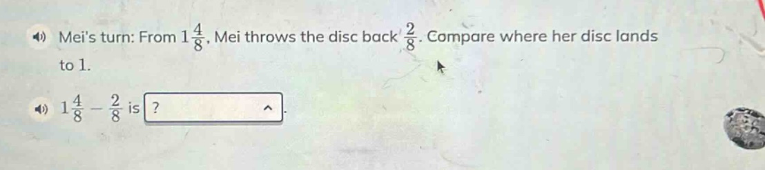 meis turn: from $1\\frac{4}{8}$, mei throws the disc back $\\frac{2}{8}…