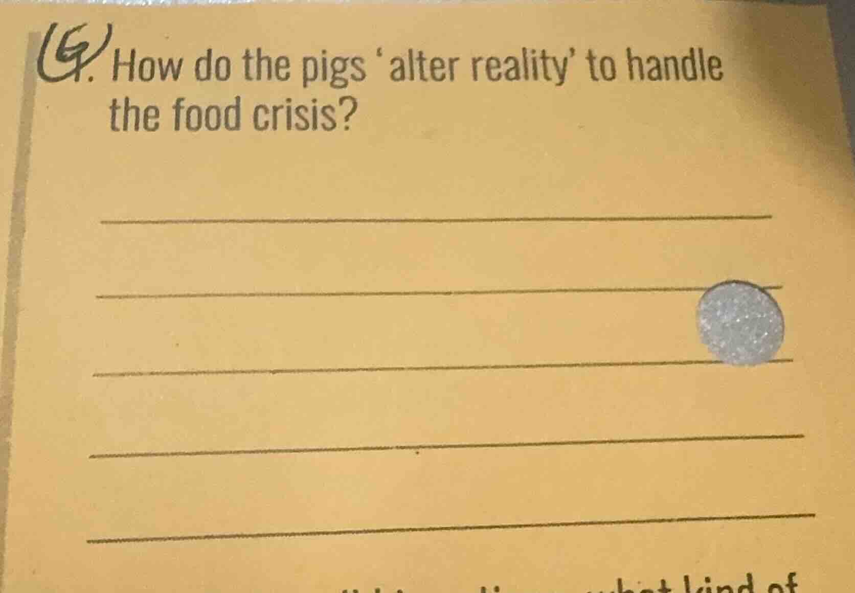 how do the pigs alter reality to handle the food crisis?