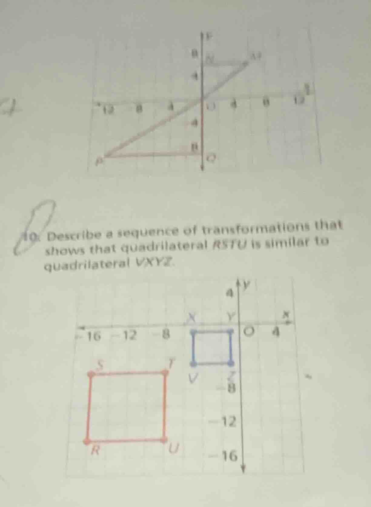 10. describe a sequence of transformations that shows that quadrilatera…