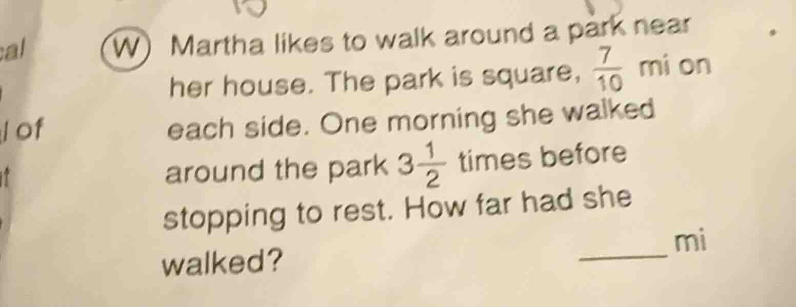 martha likes to walk around a park near her house. the park is square, …