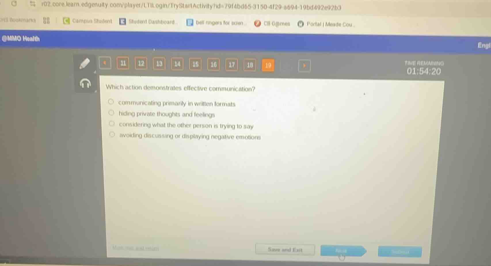 which action demonstrates effective communication? communicating primar…