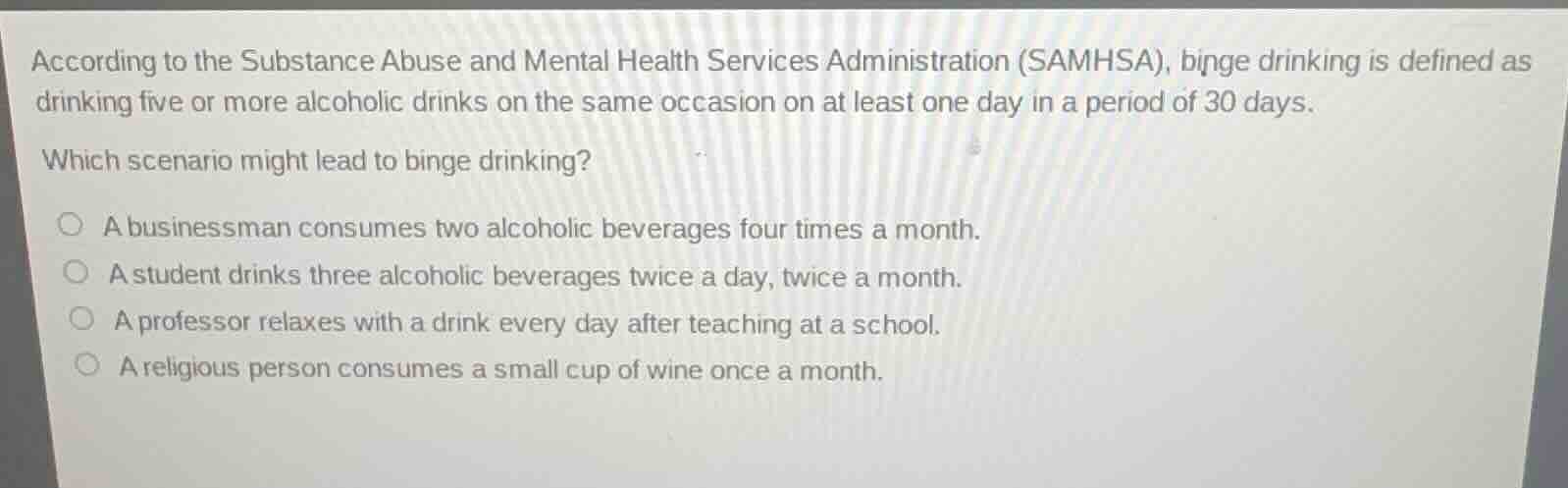 according to the substance abuse and mental health services administrat…
