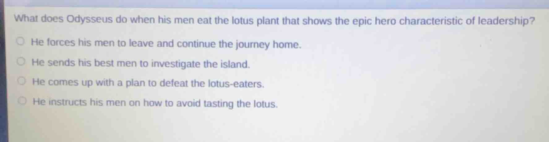 what does odysseus do when his men eat the lotus plant that shows the e…