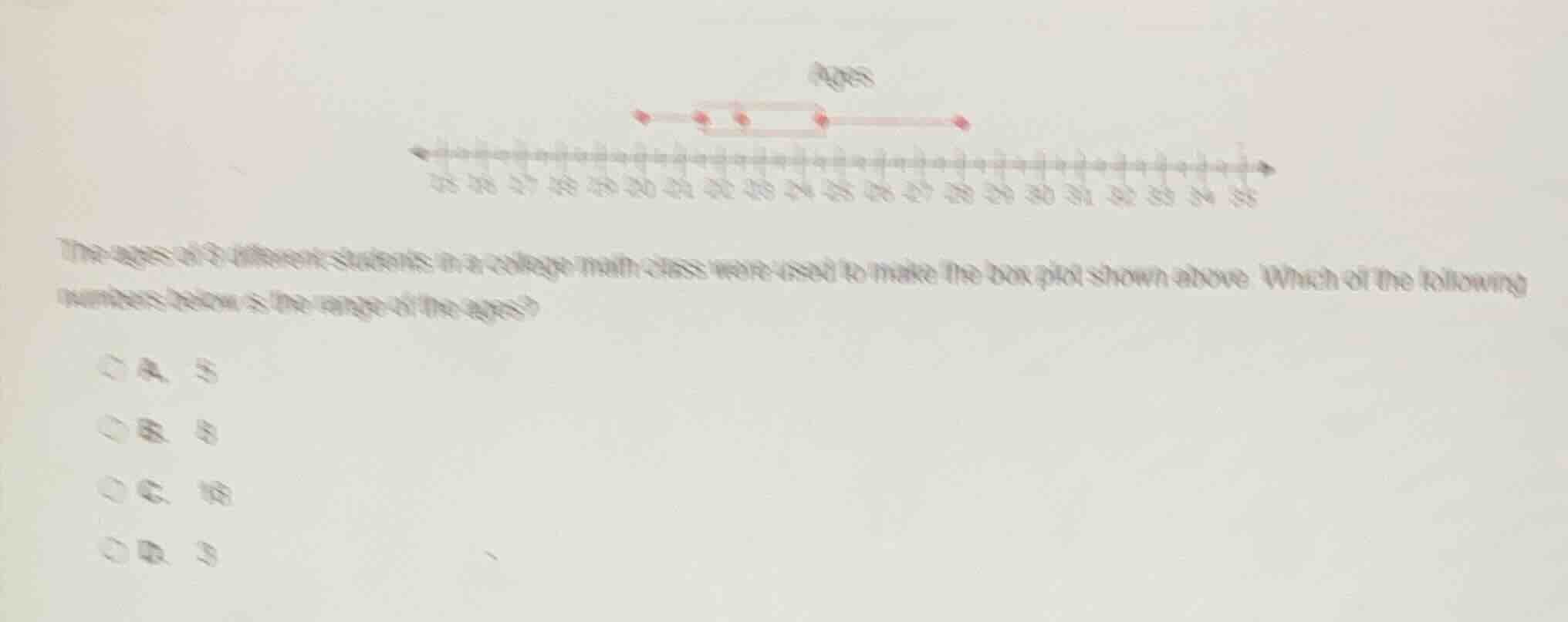 ages the ages of 8 different students in a college math class were used…
