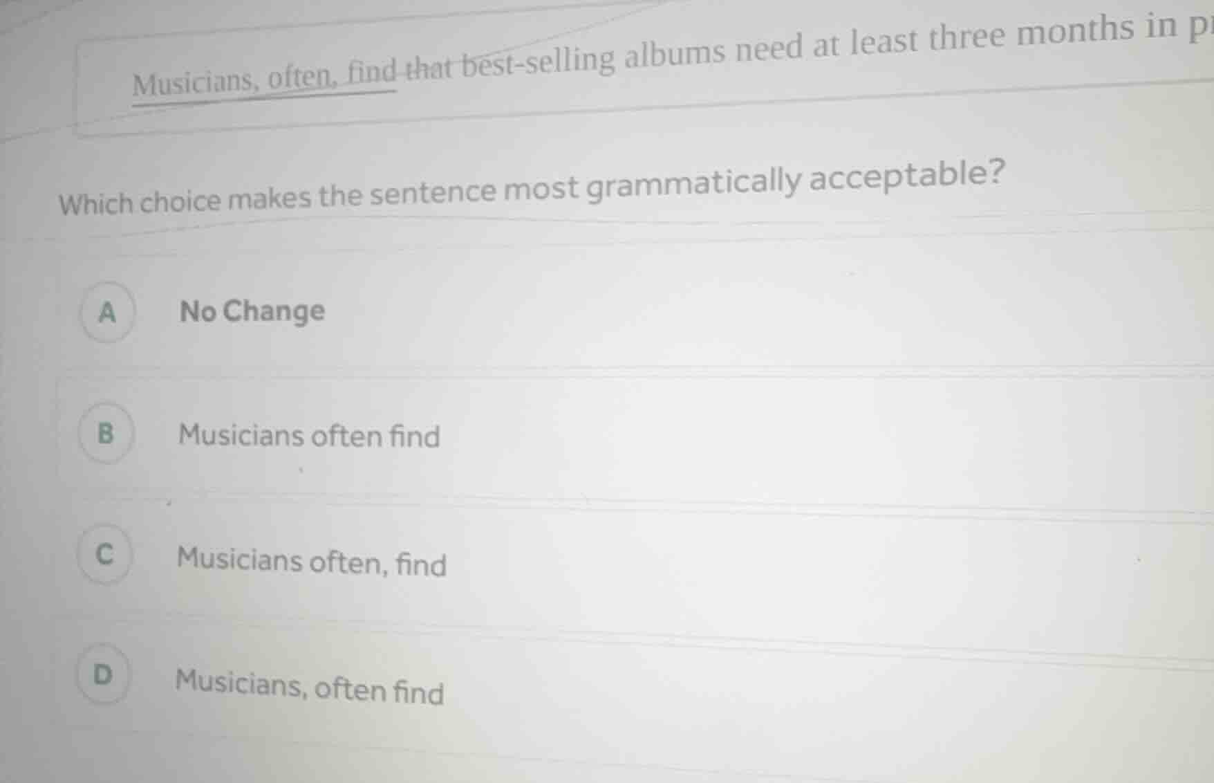 musicians, often, find that best - selling albums need at least three m…