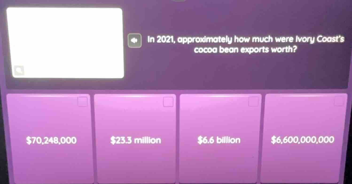 in 2021, approximately how much were ivory coasts cocoa bean exports wo…