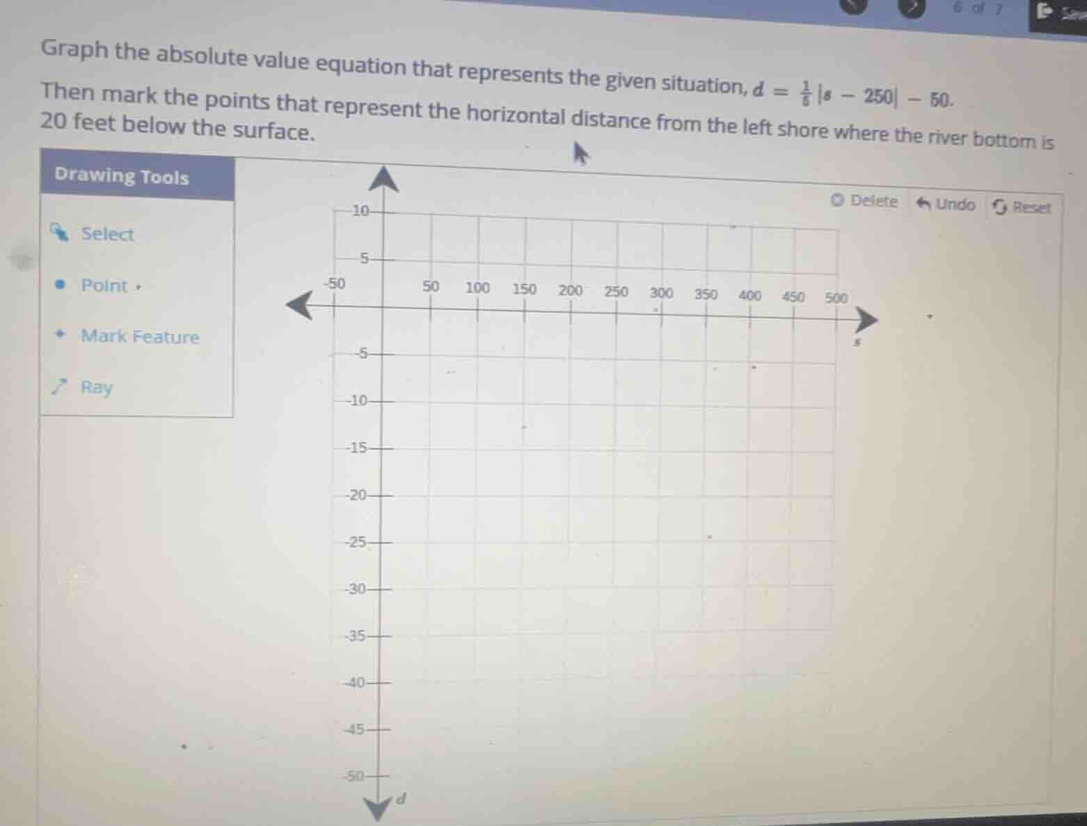 graph the absolute value equation that represents the given situation, …