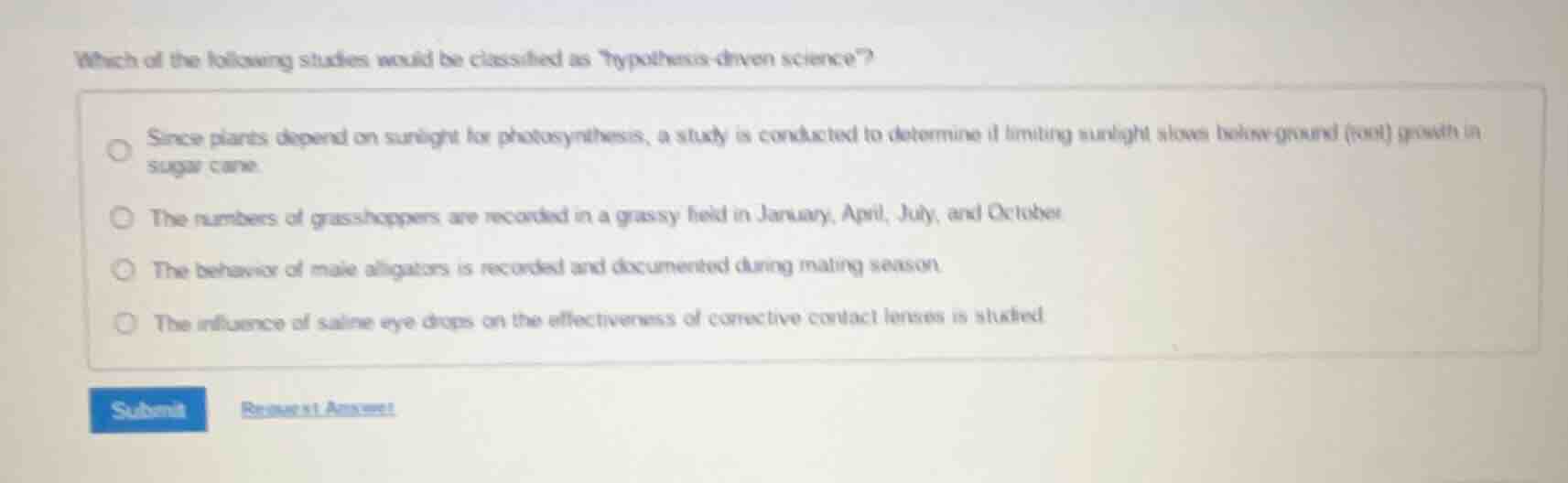 which of the following studies would be classified as \hypothesis - dri…