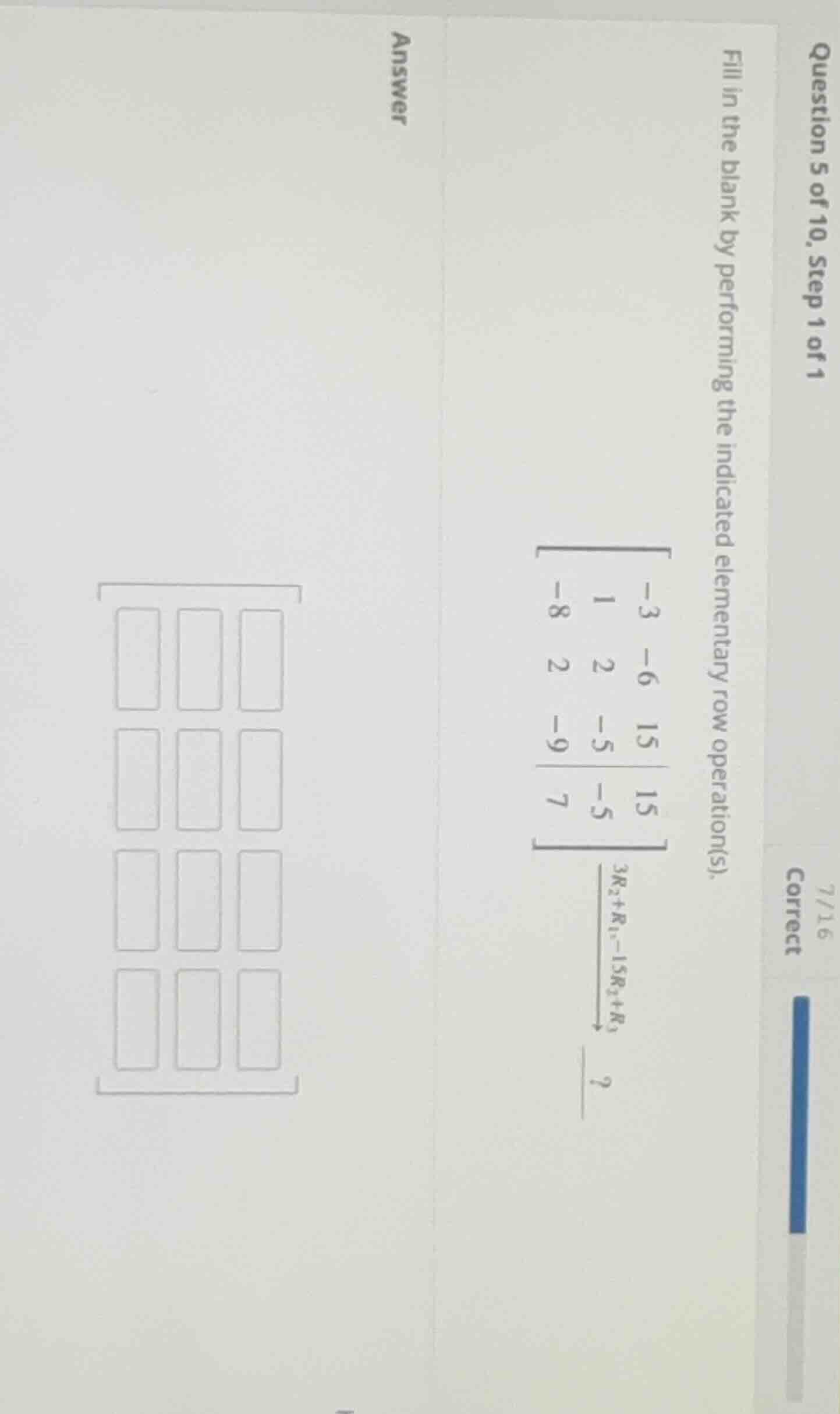 question 5 of 10, step 1 of 1 fill in the blank by performing the indic…