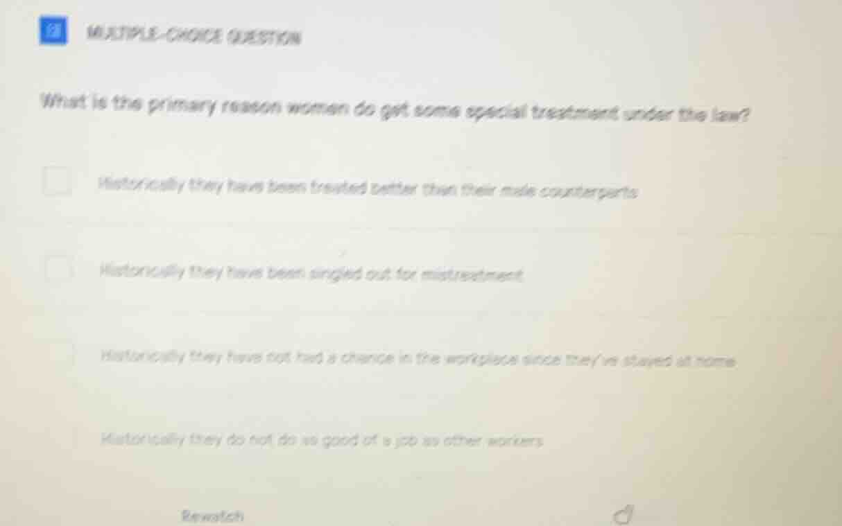 multiple-choice question what is the primary reason women do get some s…