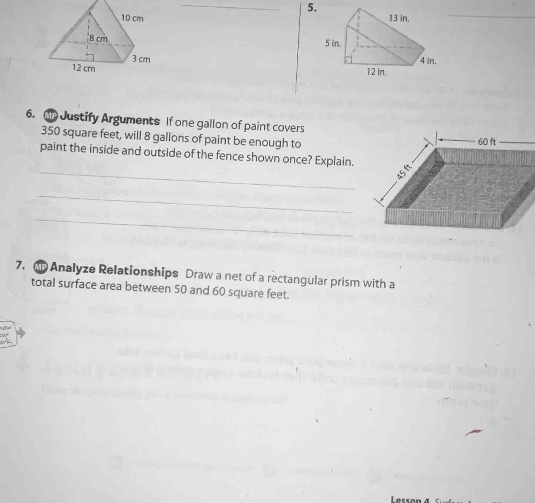 5. 6. mp justify arguments if one gallon of paint covers 350 square fee…