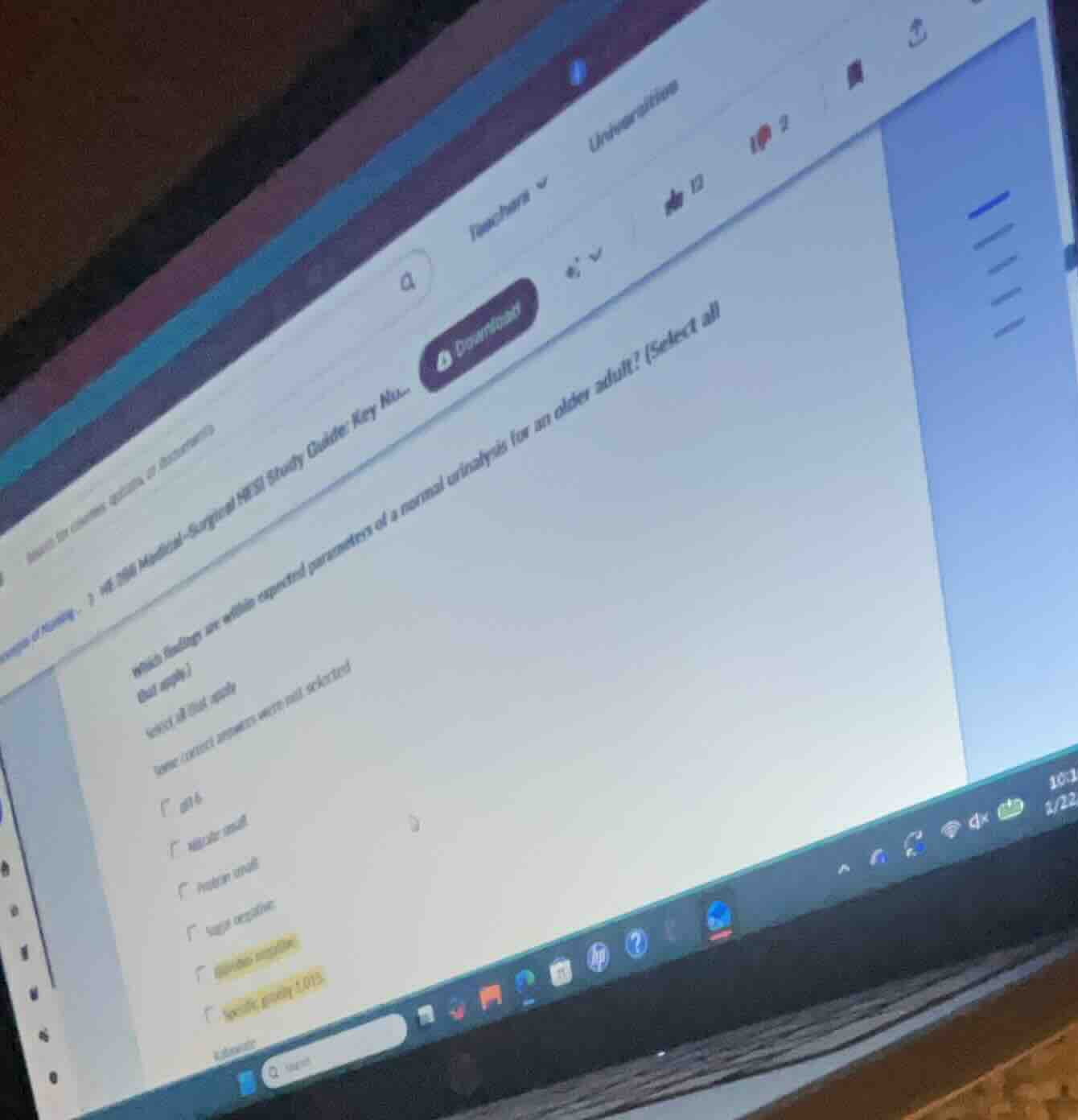 which findings are within expected parameters of a normal urinalysis fo…