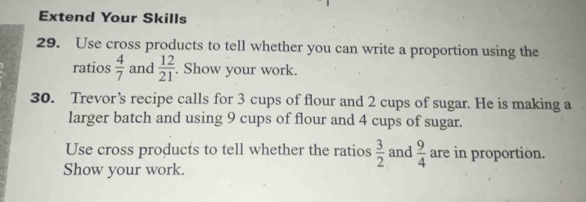 extend your skills 29. use cross products to tell whether you can write…