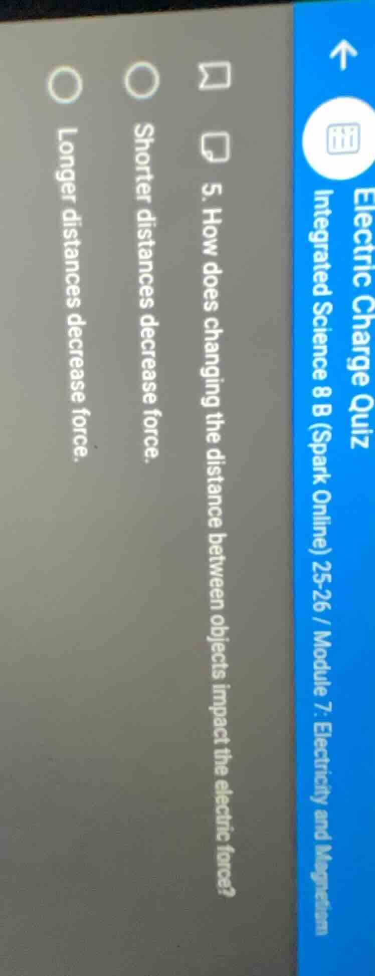 5. how does changing the distance between objects impact the electric f…