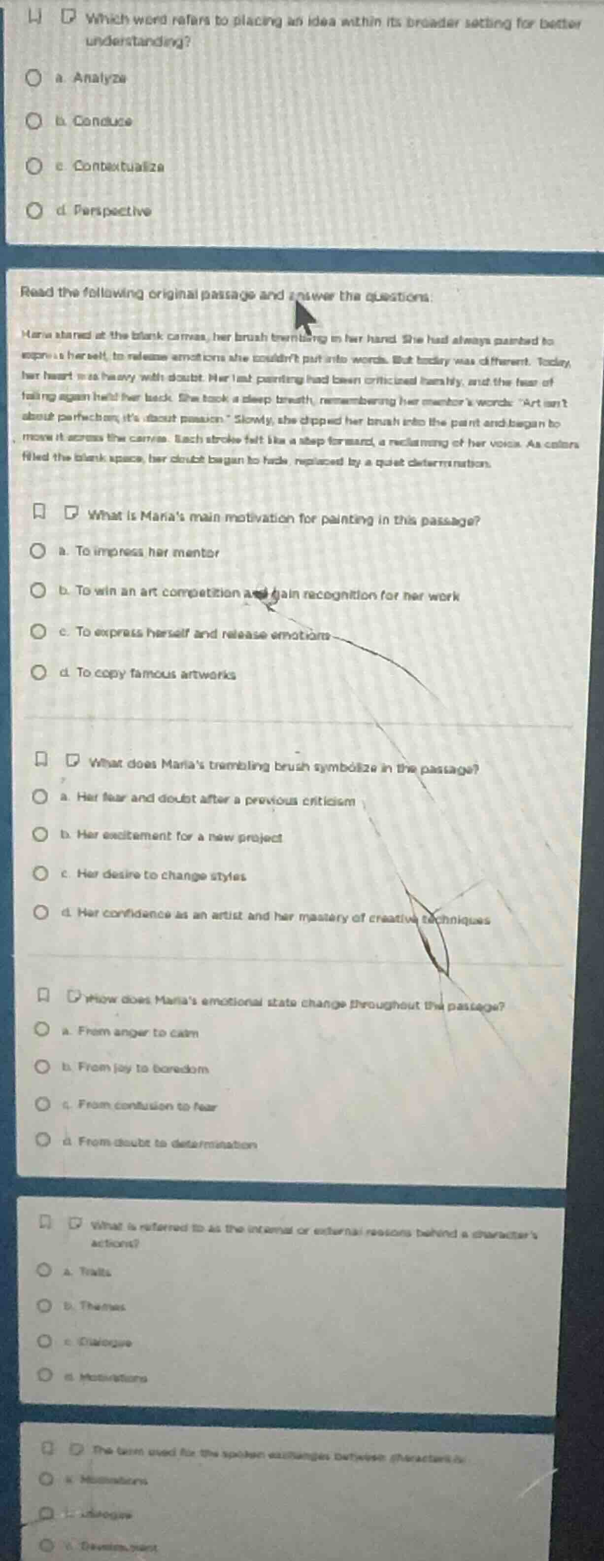 which word refers to placing an idea within its broader setting for bet…