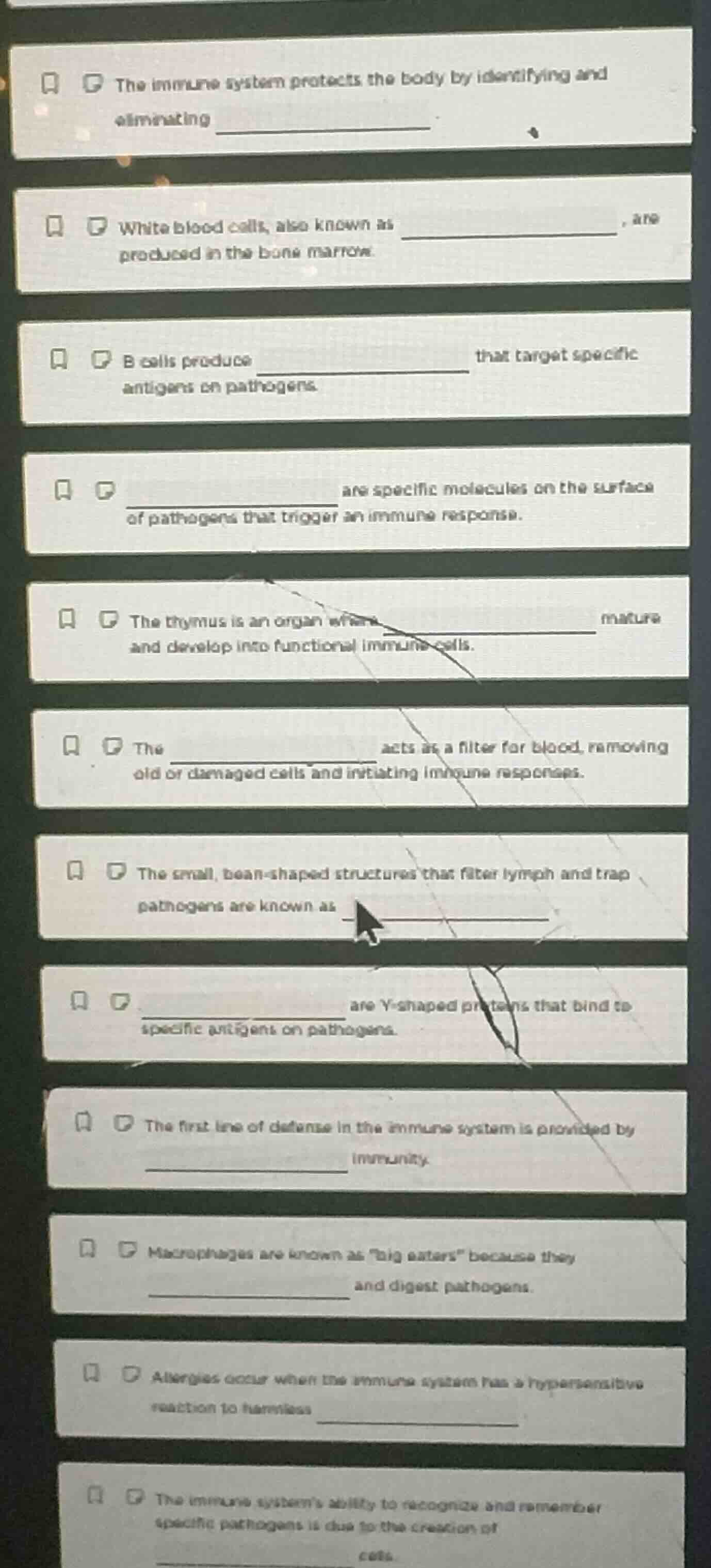 the immune system protects the body by identifying and eliminating ____…