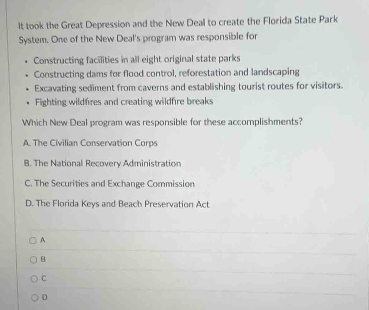 it took the great depression and the new deal to create the florida sta…