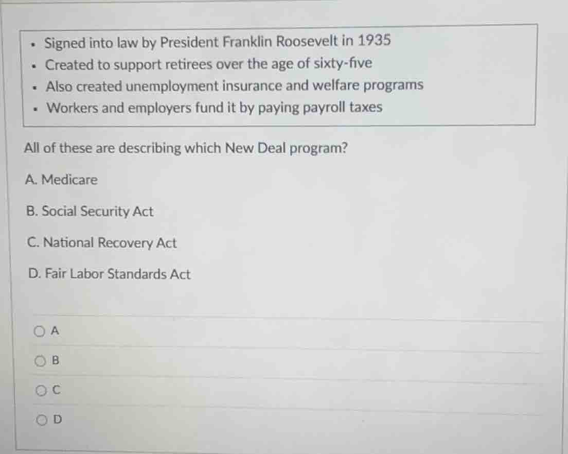 • signed into law by president franklin roosevelt in 1935 • created to …