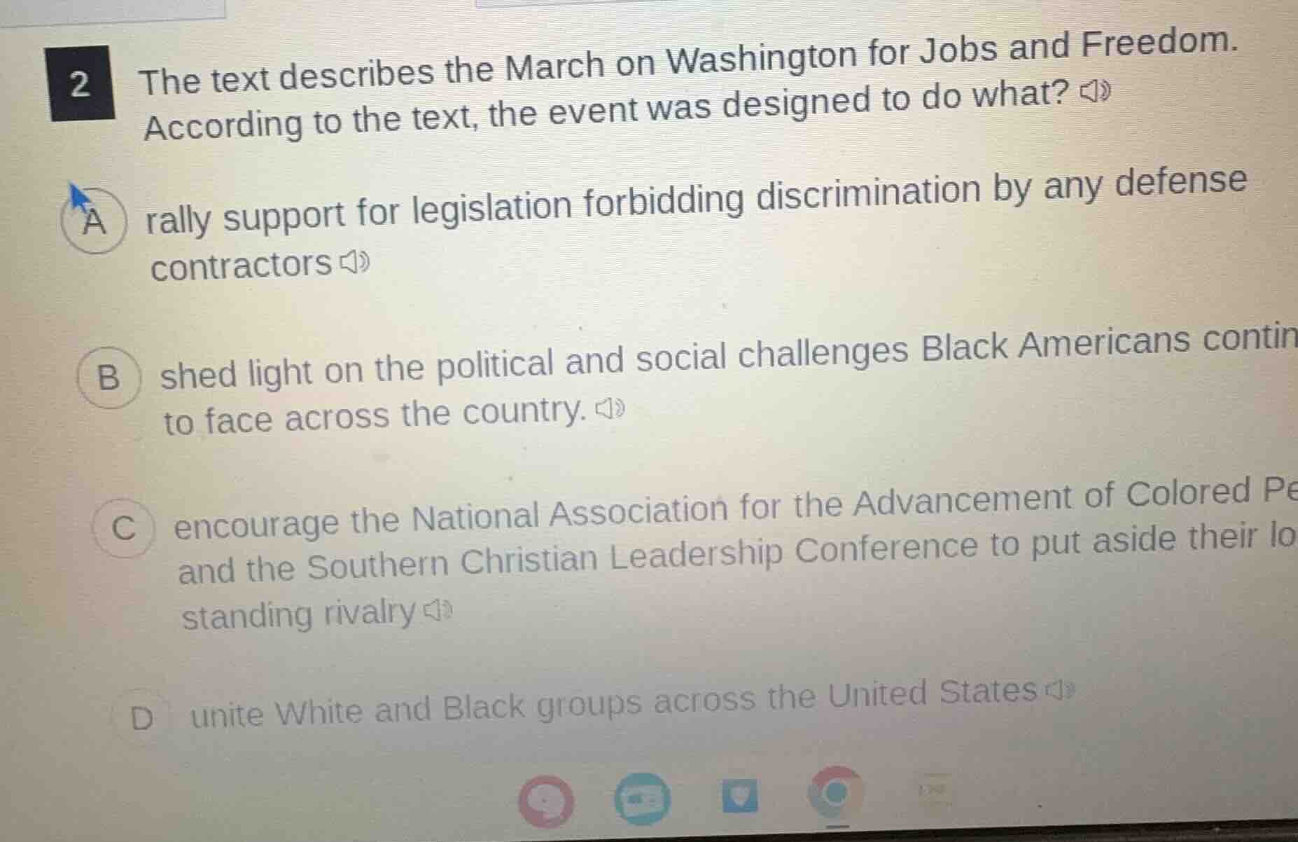 2 the text describes the march on washington for jobs and freedom. acco…