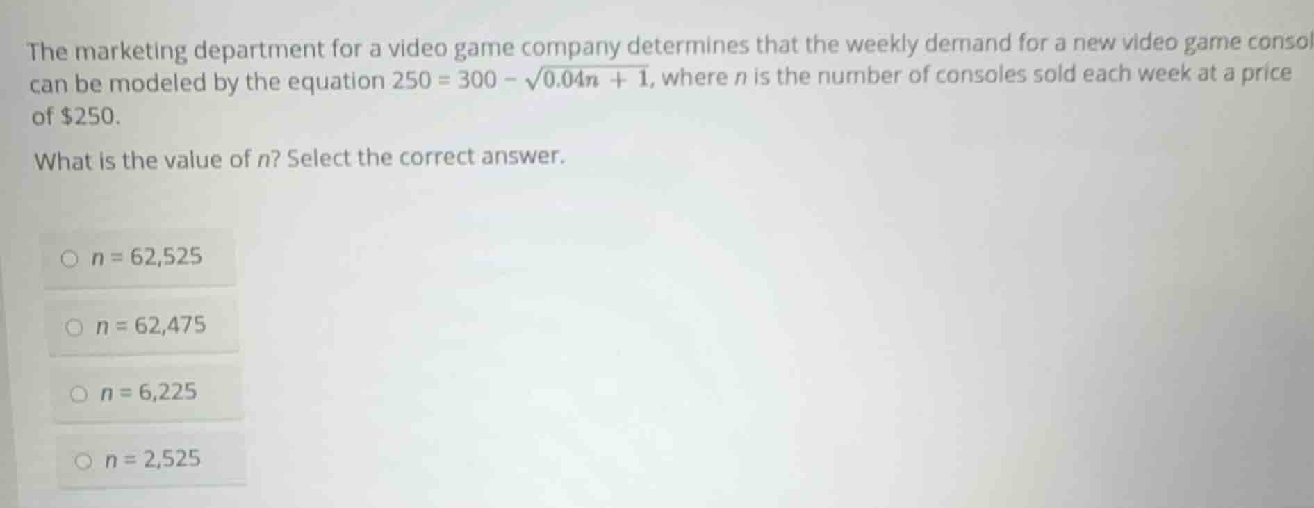 the marketing department for a video game company determines that the w…