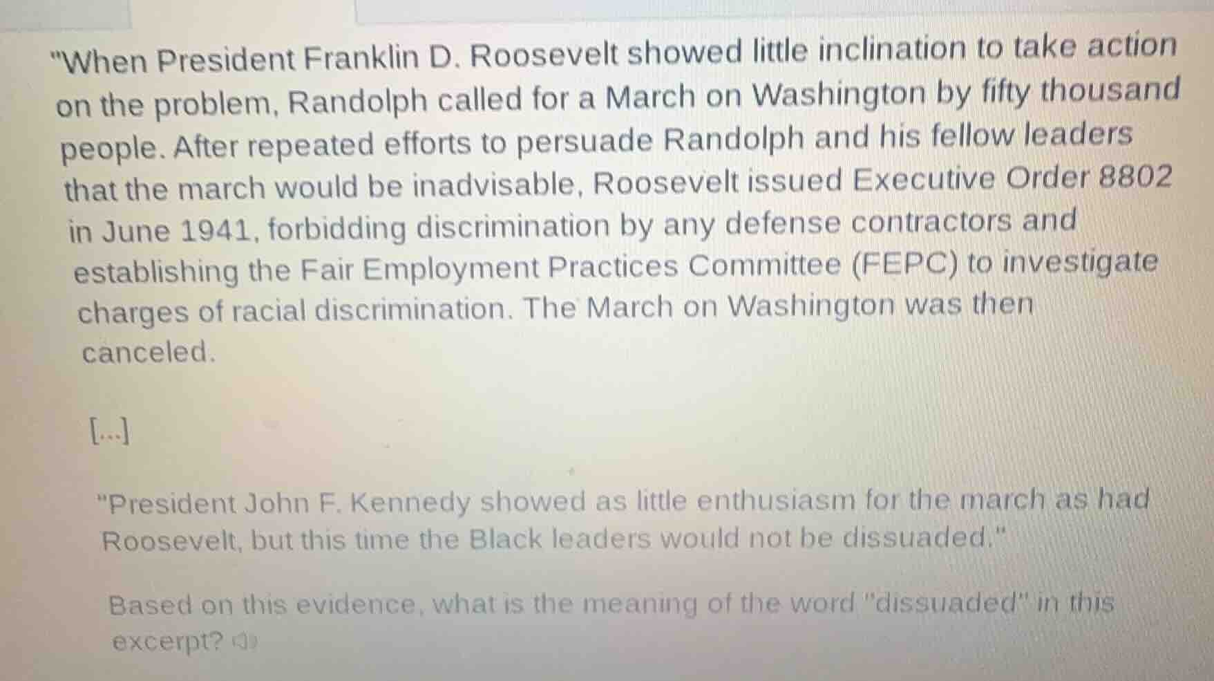 when president franklin d. roosevelt showed little inclination to take …