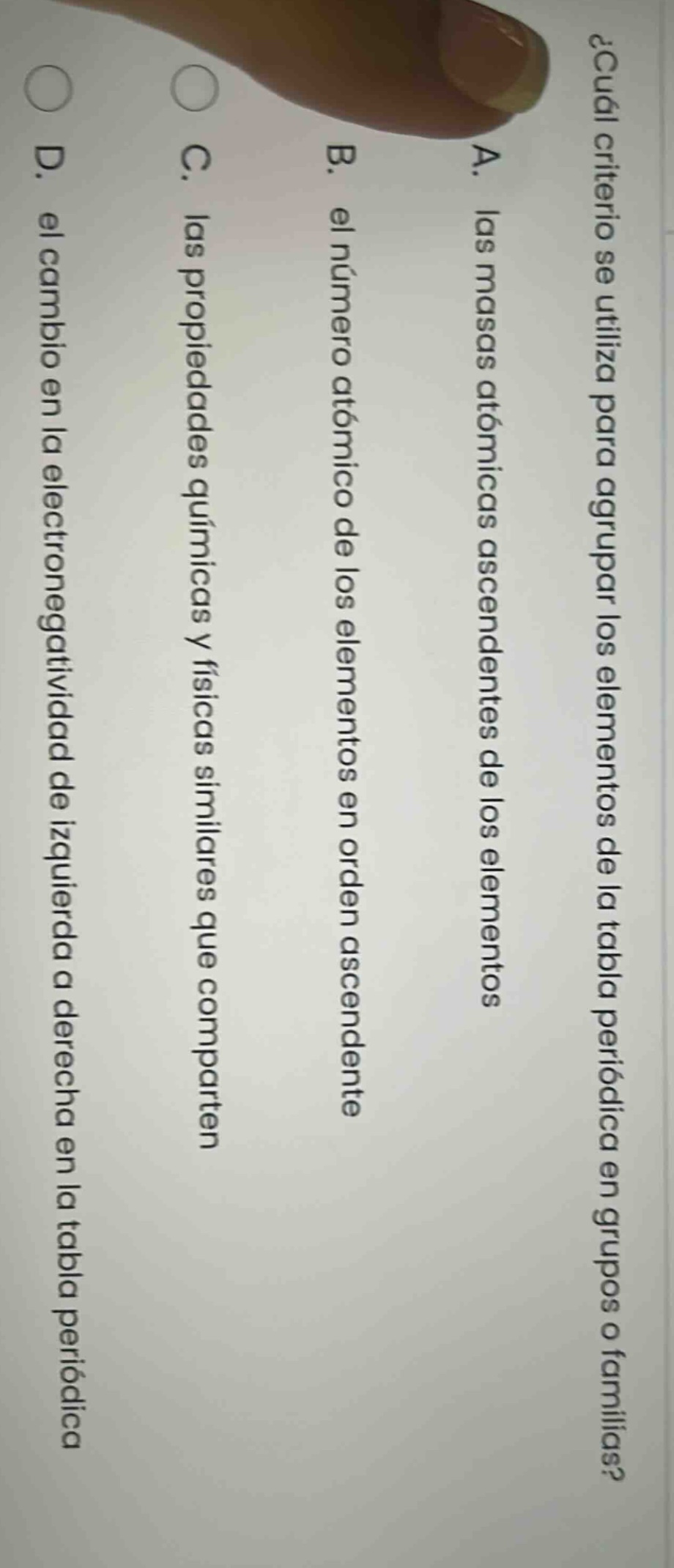 ¿cuál criterio se utiliza para agrupar los elementos de la tabla periód…