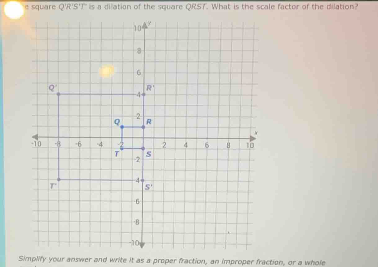 the square qrst is a dilation of the square qrst. what is the scale fac…