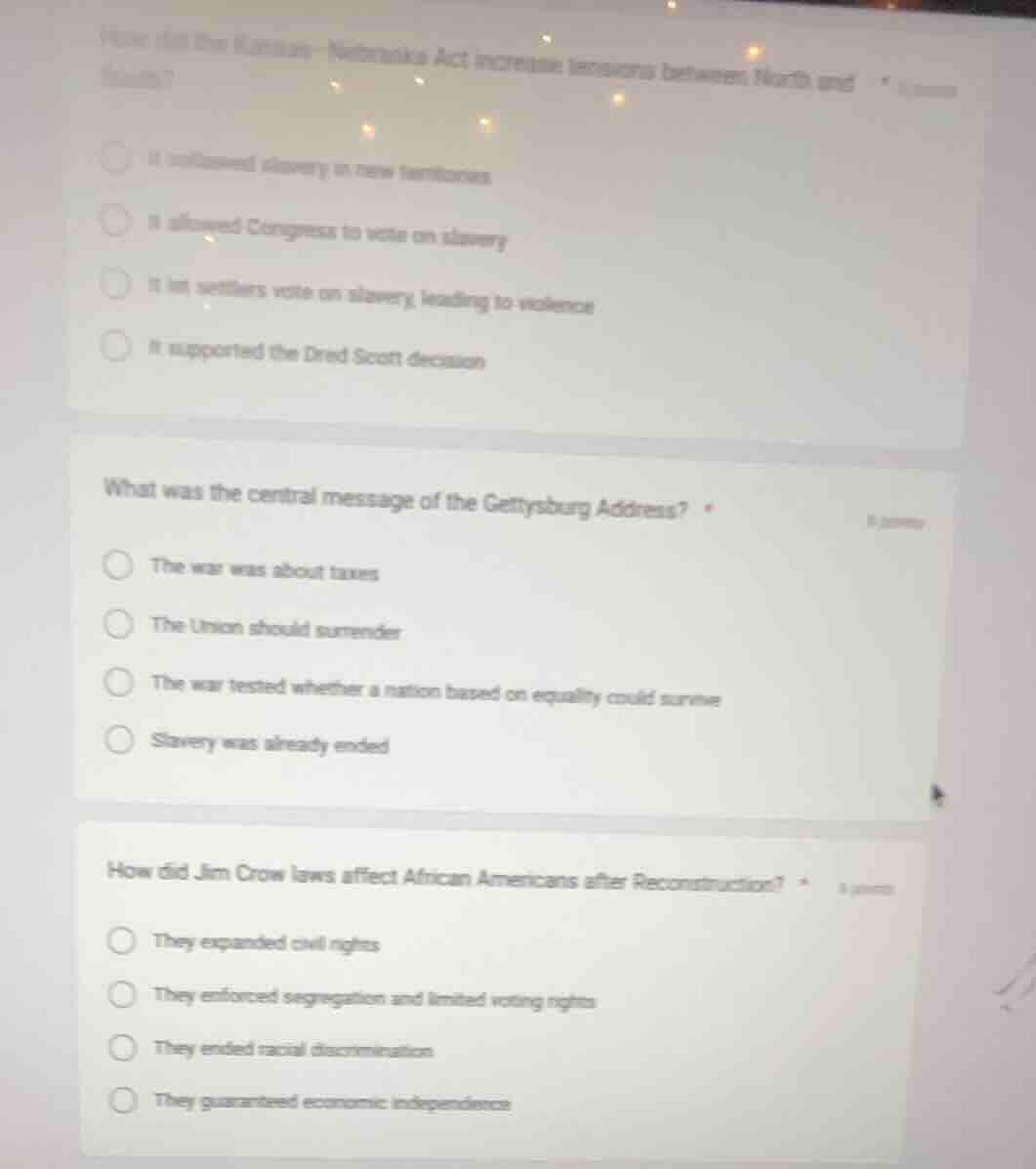 how did the kansas - nebraska act increase tensions between north and s…