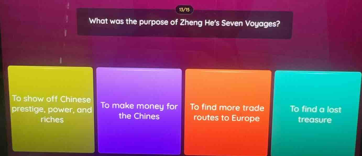 what was the purpose of zheng hes seven voyages? to show off chinese pr…