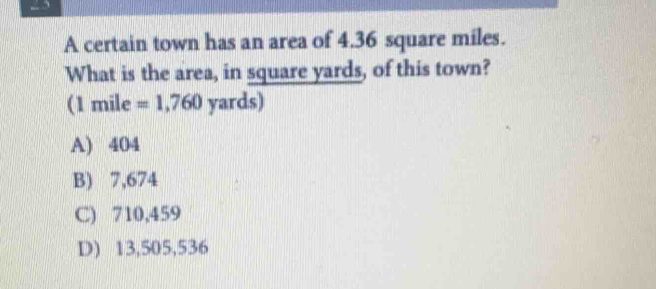 a certain town has an area of 4.36 square miles. what is the area, in s…