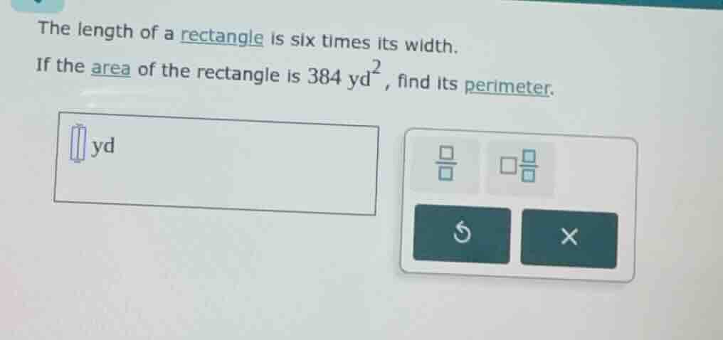 the length of a rectangle is six times its width. if the area of the re…