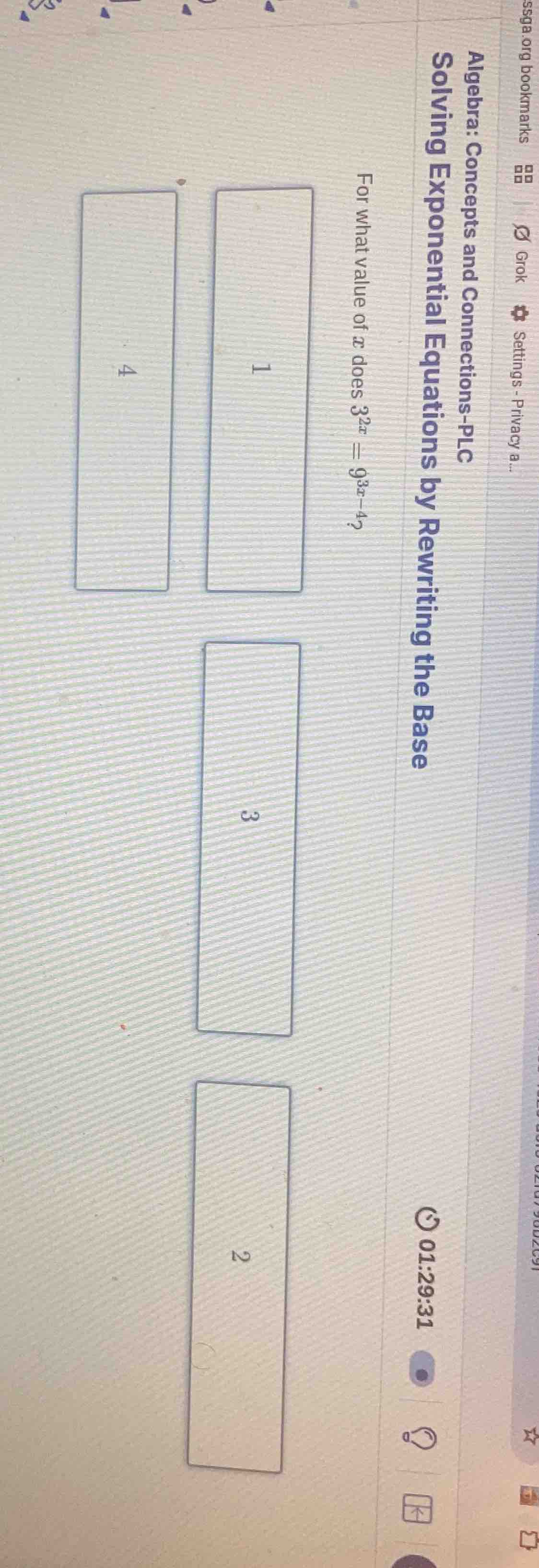 algebra: concepts and connections - plc solving exponential equations b…