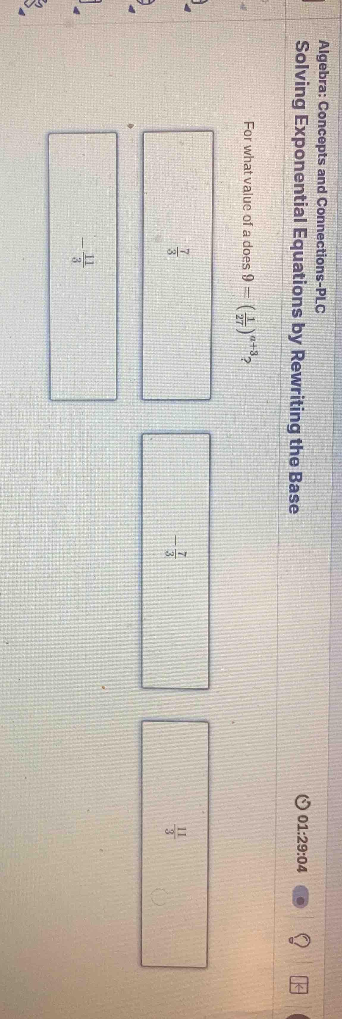 algebra: concepts and connections - plc solving exponential equations b…