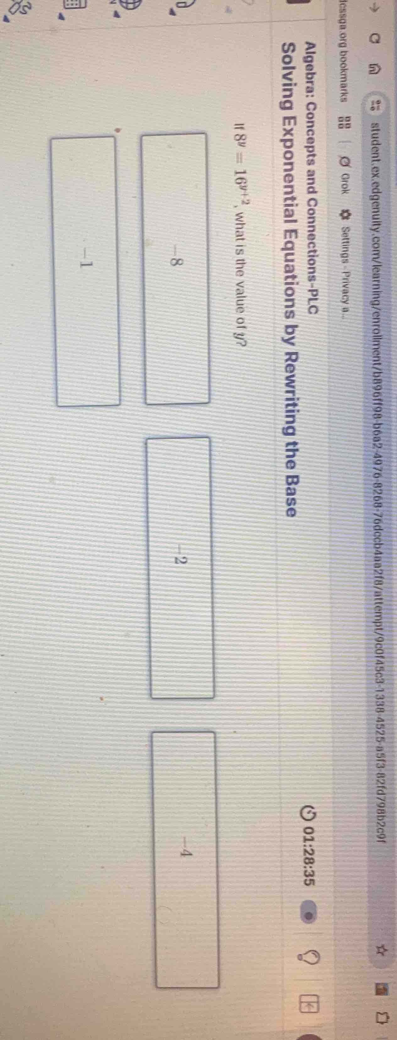 algebra: concepts and connections - plc solving exponential equations b…