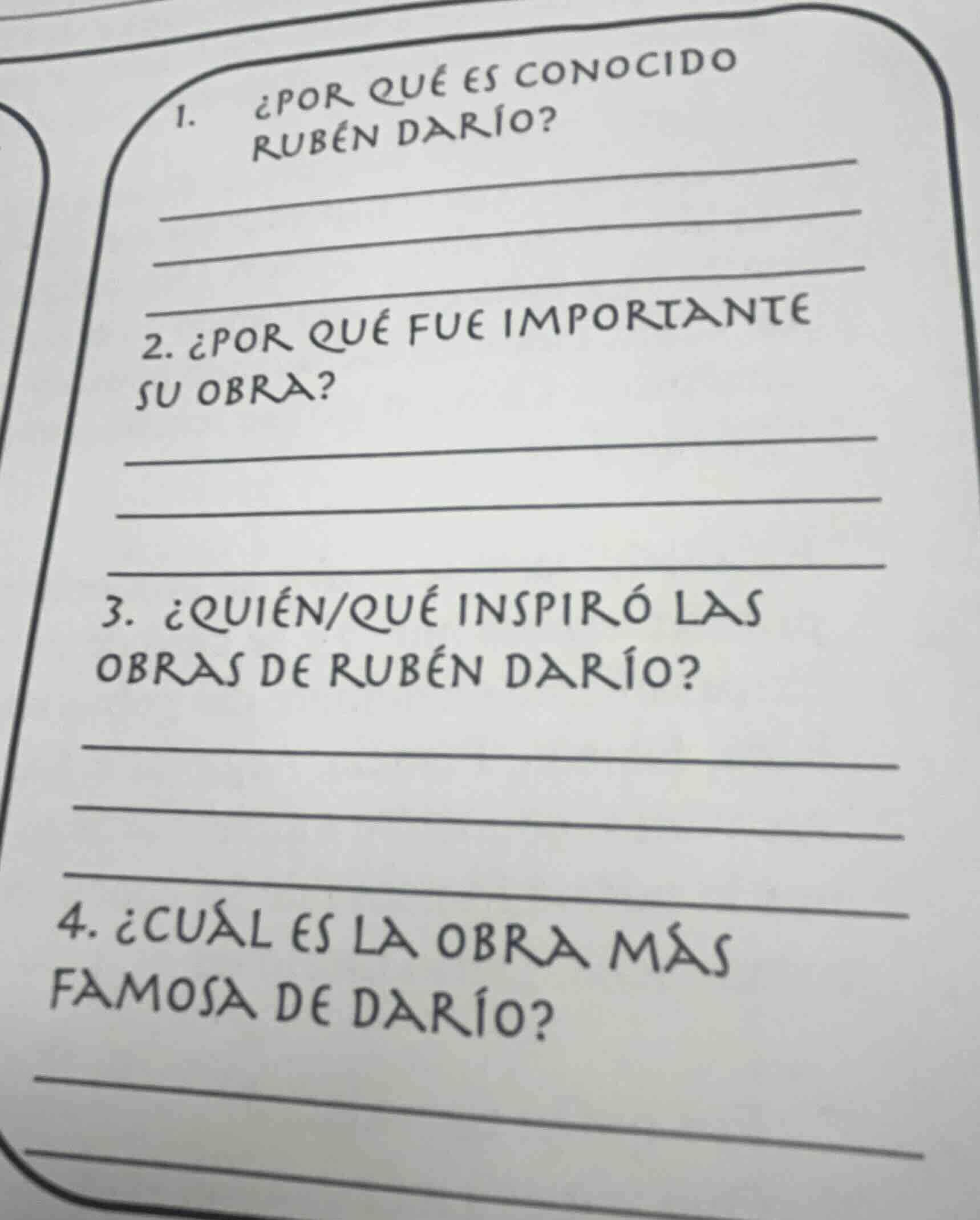 1. ¿por qué es conocido rubén darío? 2. ¿por qué fue importante su obra…