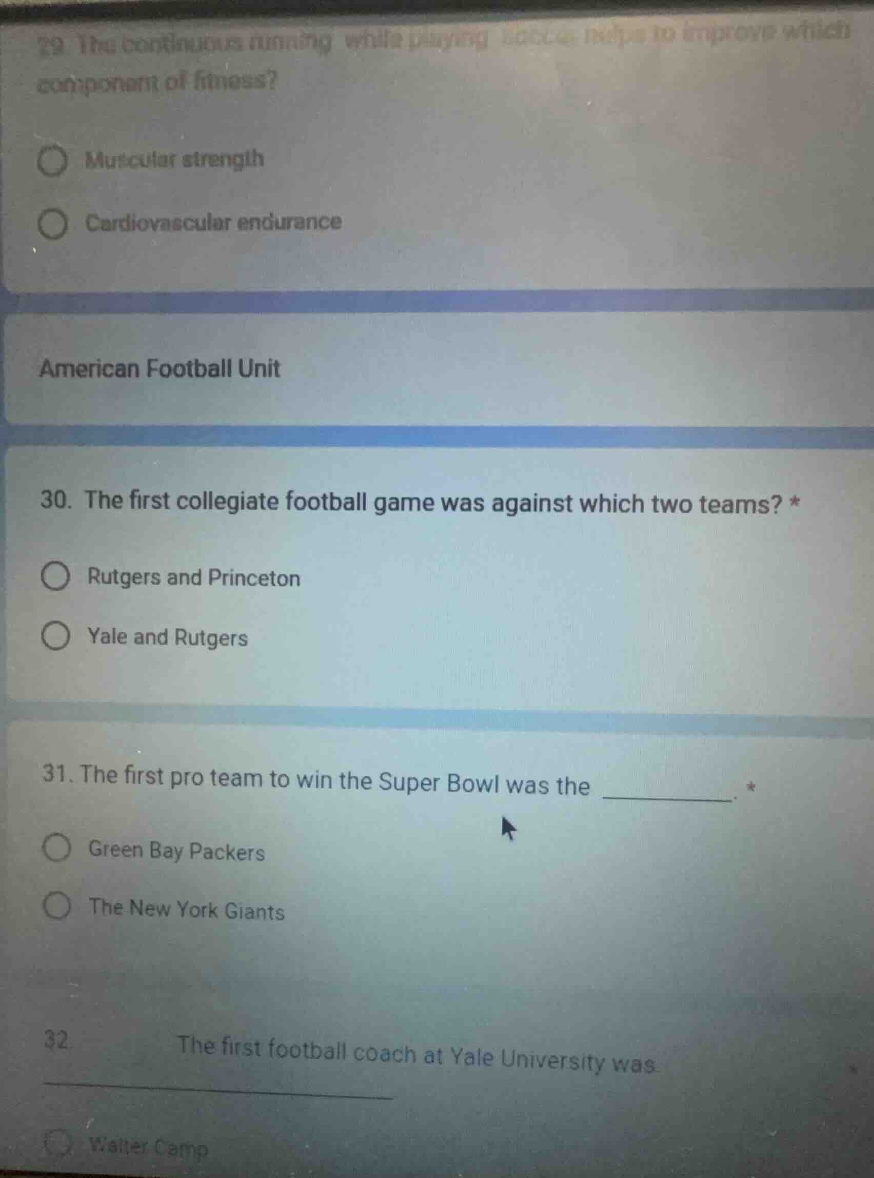 29. the continuous running while playing soccer helps to improve which …