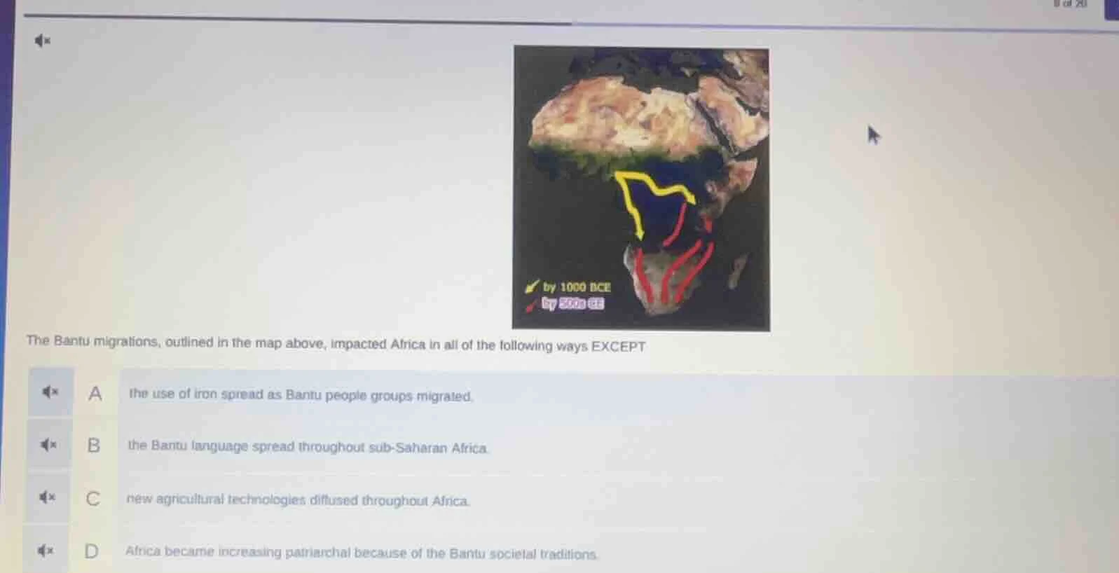 the bantu migrations, outlined in the map above, impacted africa in all…