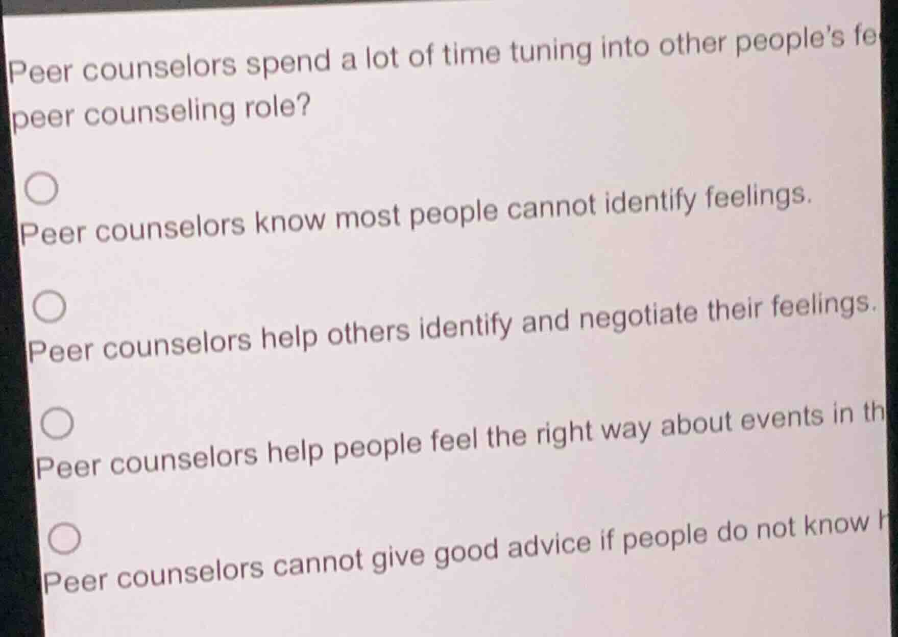 peer counselors spend a lot of time tuning into other peoples fe peer c…