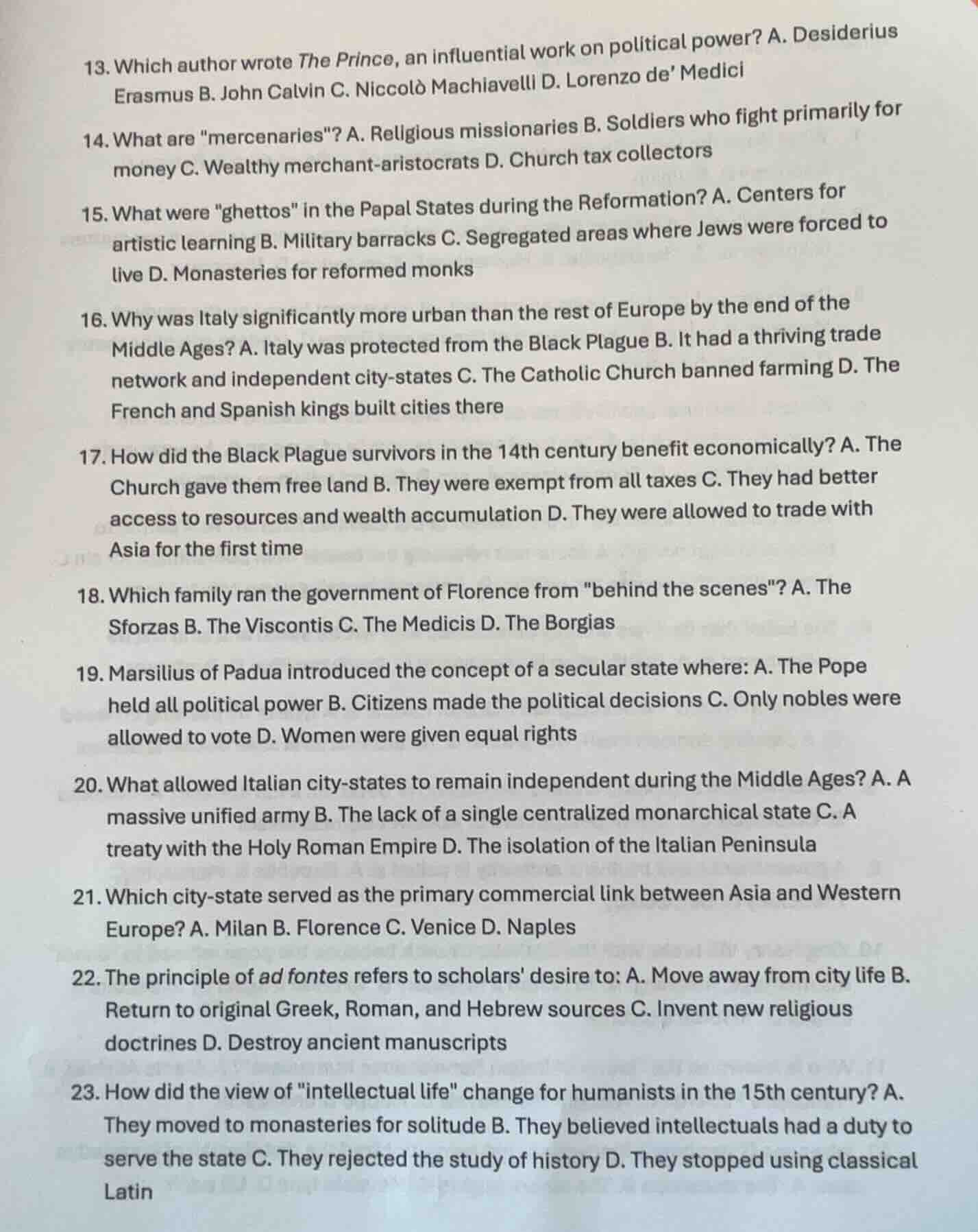 13. which author wrote the prince, an influential work on political pow…