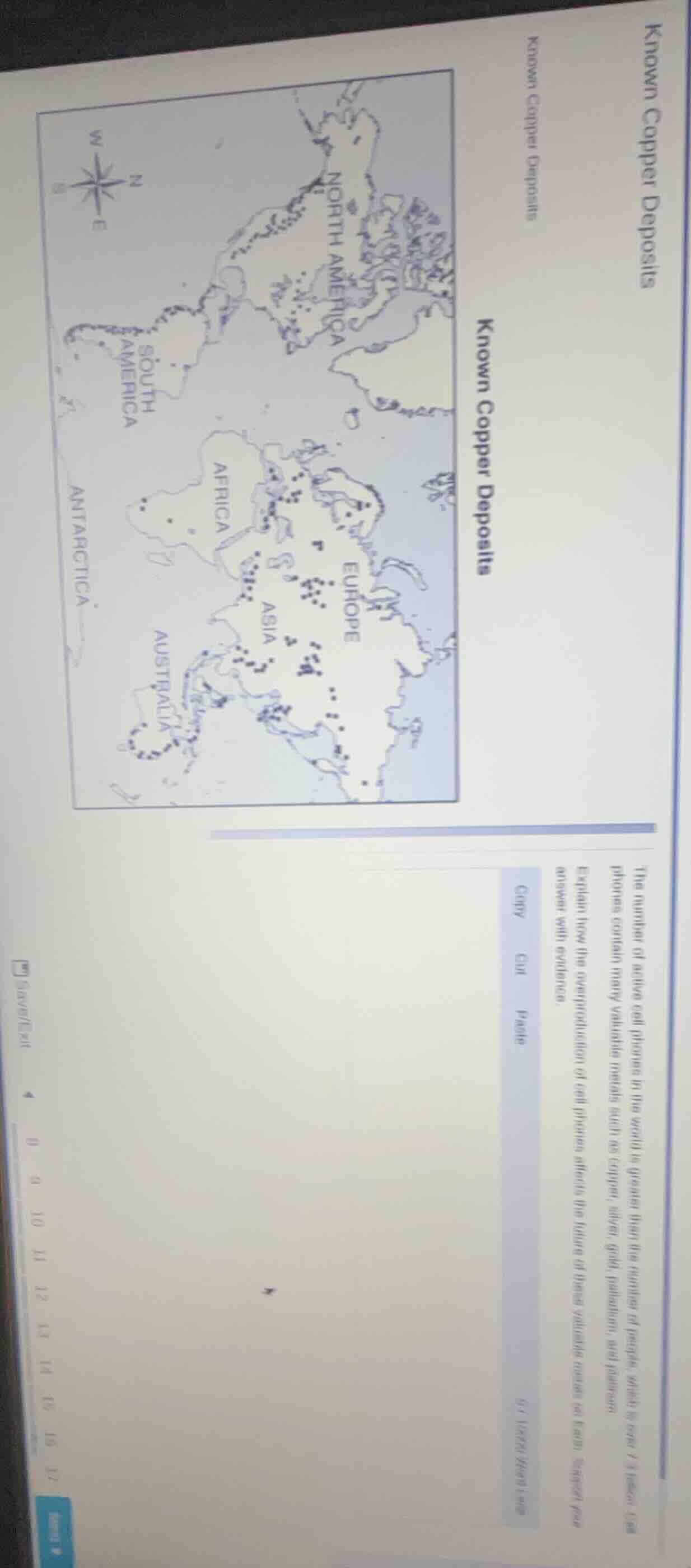 known copper deposits known copper deposits the number of active cell p…