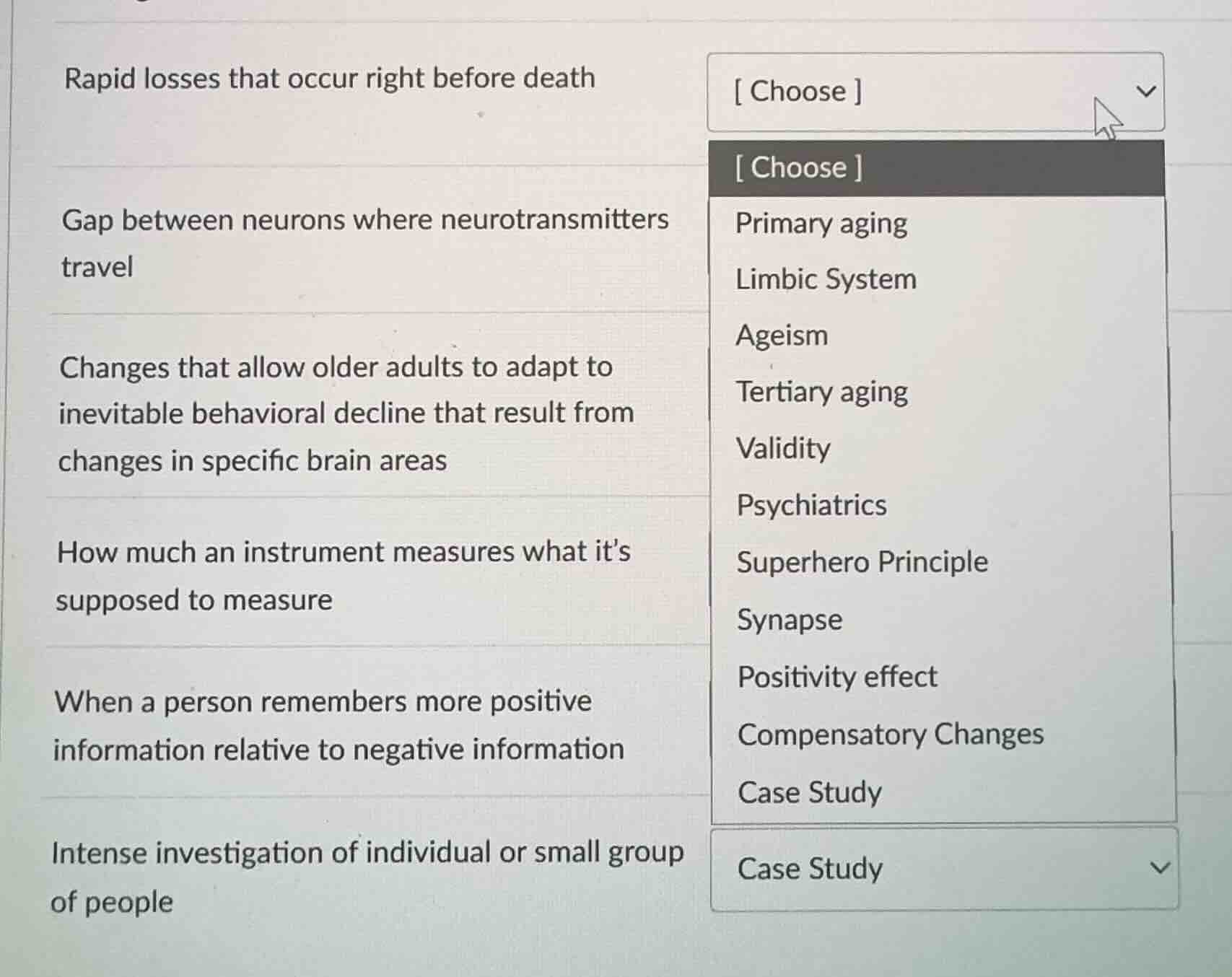 rapid losses that occur right before death gap between neurons where ne…