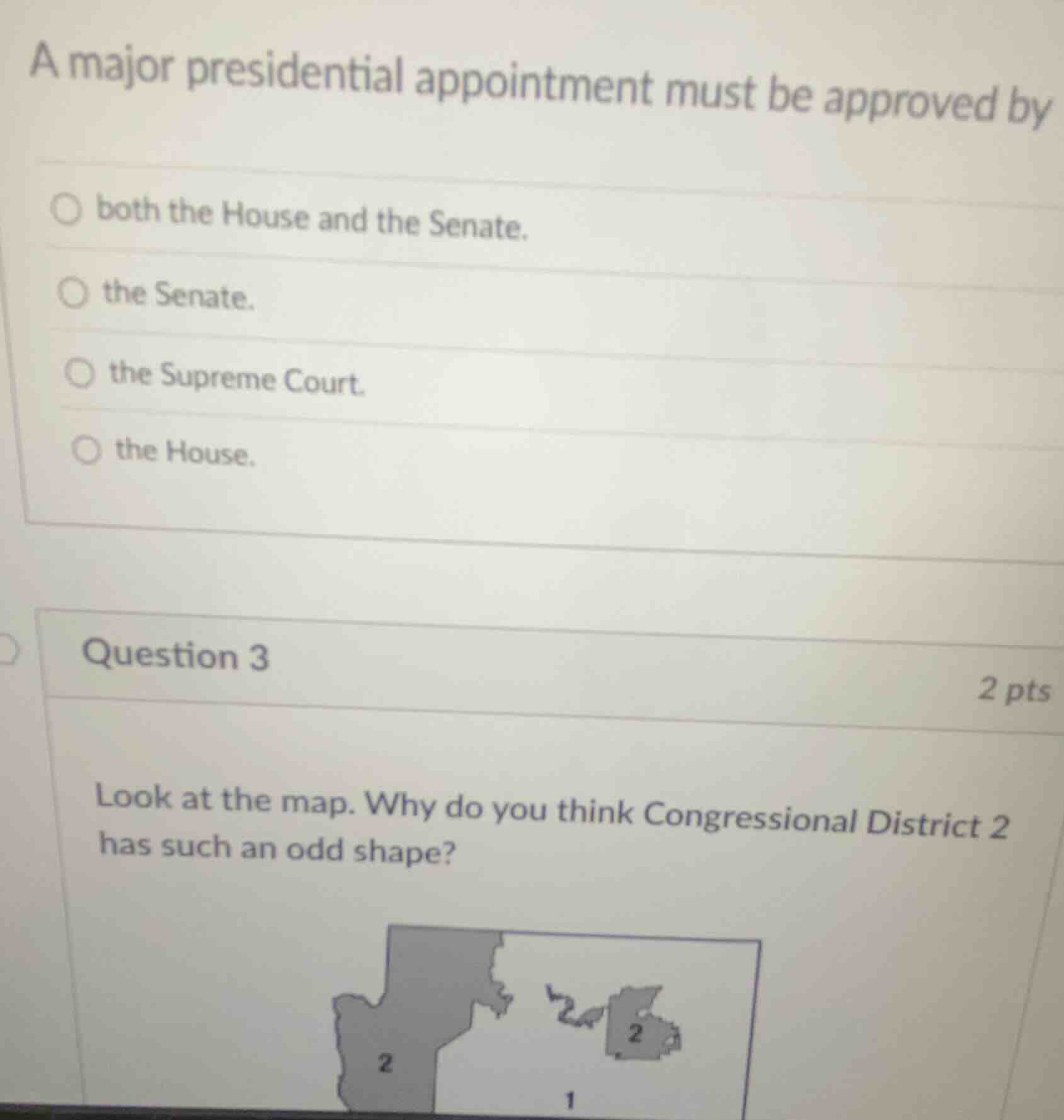 a major presidential appointment must be approved by both the house and…