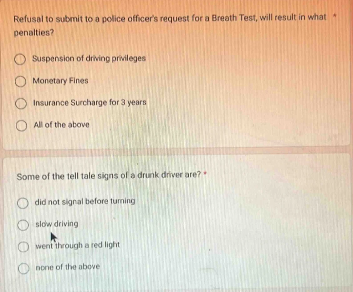 refusal to submit to a police officer’s request for a breath test, will…