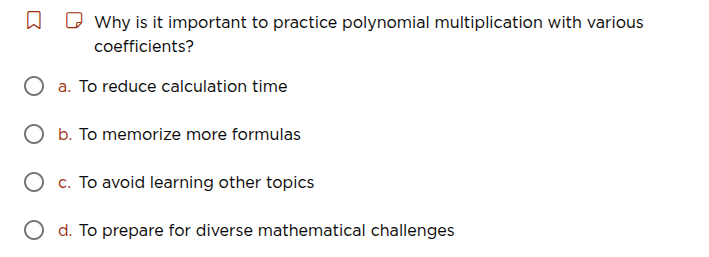 why is it important to practice polynomial multiplication with various …
